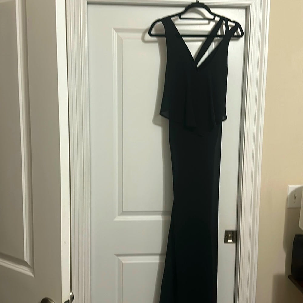 Ya black long sheer dress